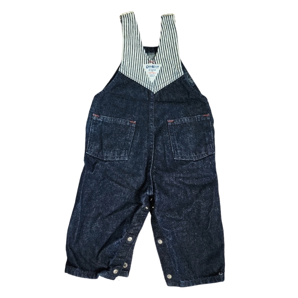 OSHKOSH B'GOSH x VINTAGE Vestback made in USA denim overalls Union Made 12M - Picture 2 of 11